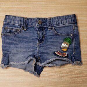 Gap Girls Stretch Shortie Shorts Distressed With Patches 6